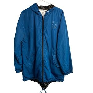 Dutch Bros SALE REVERSIBLE  Medium + XL Blue Rain Jacket Windbreaker Windmill